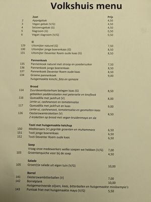 Menu July 2023 at Volkshuis Deventer in Deventer