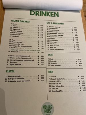 Drinks menu Jan 2024  at Volkshuis Deventer in Deventer