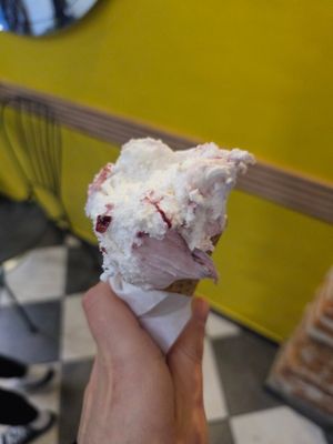 Cherries and cream at Lodziarnia Rinella Gelato in Krakow