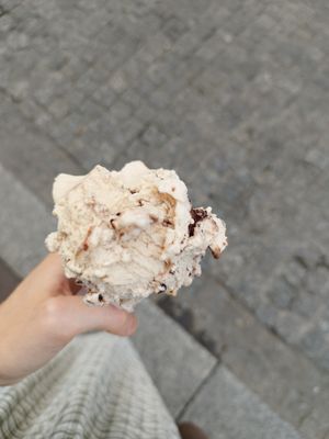 Delicious Bueno ice cream at Lodziarnia Rinella Gelato in Krakow
