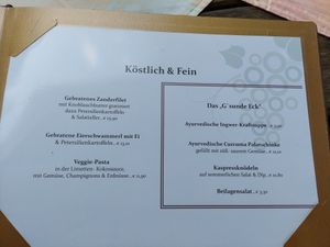 Some of the vegetarian and vegan choices at Gasthof zur Traube in Grein