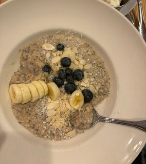 Vanilla oat bowl - looks tasty on paper but was overwhelmingly sweet to my taste  at Sleepy Bee Cafe - Blue Ash in Cincinnati
