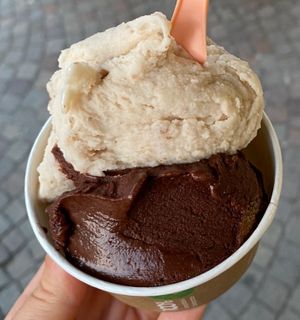 Almond and salted dark chocolate   at Gelateria Oltrè in Portogruaro