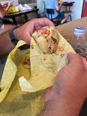 awesome tuna melt  at Ben & Esther's Vegan Jewish Deli in Oceanside