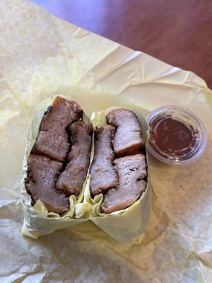 Challah french toast, nov special. $8.  at Ben & Esther's Vegan Jewish Deli in Oceanside