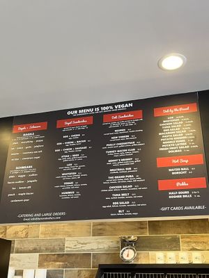 Menu  at Ben & Esther's Vegan Jewish Deli in Oceanside