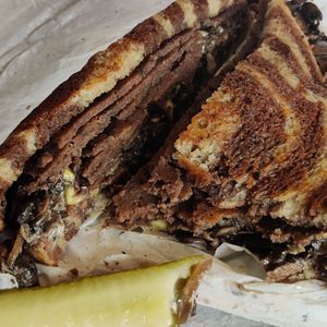 Benny's brisket at Ben & Esther's Vegan Jewish Deli in Oceanside