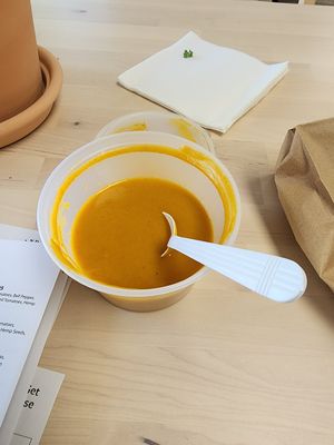 Sweet Potato Miso Ginger Soup packs a punch!😋 at Island Sips Juice & Salads in Lauderhill