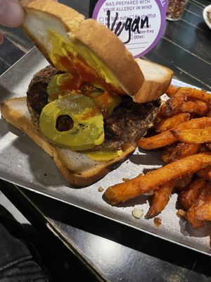 Ketchup. Mustard and dill pickle at Blackie's in Smithfield