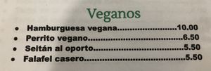 Opciones veganas de la carta at Musgosu in Cangas De Onis