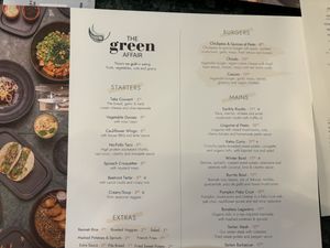 The menu  at The Green Affair in Cascais
