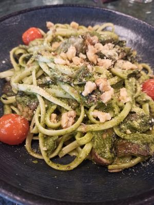 Linguine with pesto at The Green Affair in Cascais