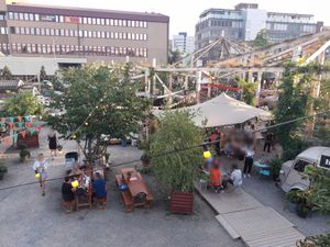 View from pavillon at Micas Garten in Zurich