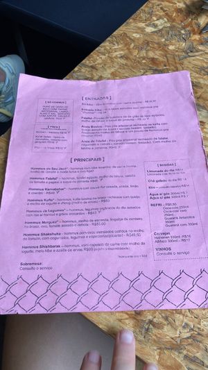 Cardápio 2026 at Make Hommus. Not war in Sao Paulo