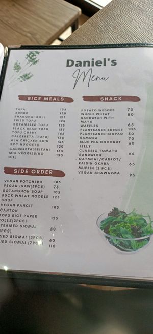 Food menu at Daniel's Diet in Ormoc City