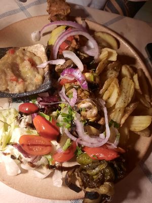 Souvlaki at Mama Sofia in Rhodes