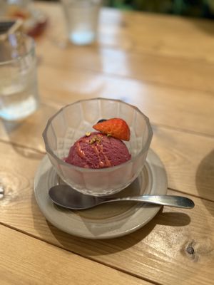 Vegan Red Grape Sorbet set menu   at Cafe Salle a Manger in Nagaoka