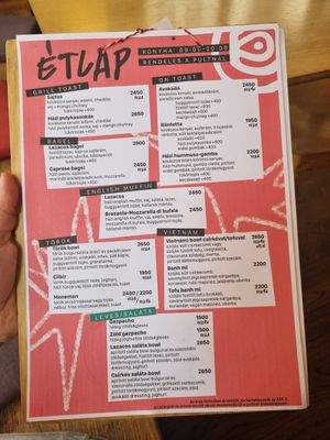 Menu - Hungarian at Központ in Budapest