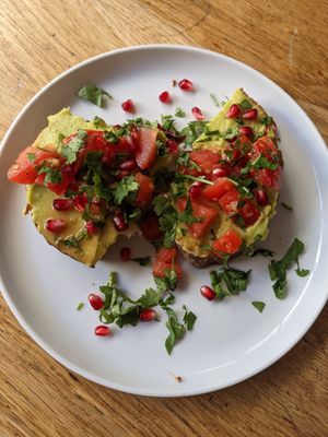 Avocado toast at Központ in Budapest