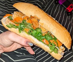 Crispy tofu bahn mi at Fina's in Richmond