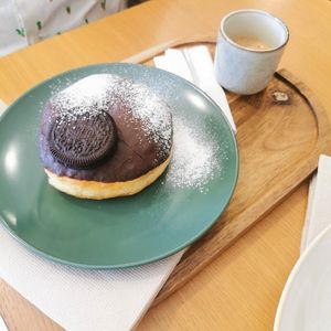 Donut and Coffee at Half Arroba - Mercearia dos sentidos in Viseu