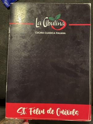 Menu  at La Cibulina in Sant Feliu De Guixols