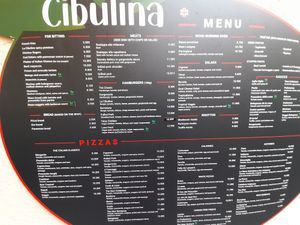 Menue at La Cibulina in Sant Feliu De Guixols