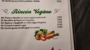 Menu - All pizzas with vegan cheese for 2€ extra at La Cibulina in Sant Feliu De Guixols