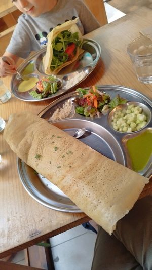 Potato, cauliflower curry at Dosa Nova in Barcelona