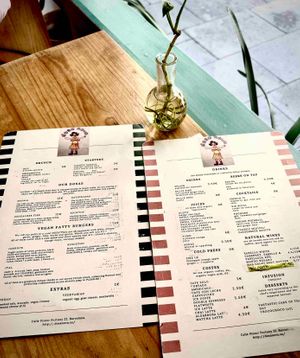 Menu Selection at Dosa Nova in Barcelona