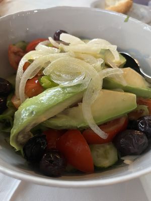 Avocado instead of feta   at Happy Island in Paphos