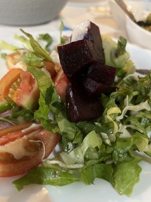 Salad plated up   at Happy Island in Paphos