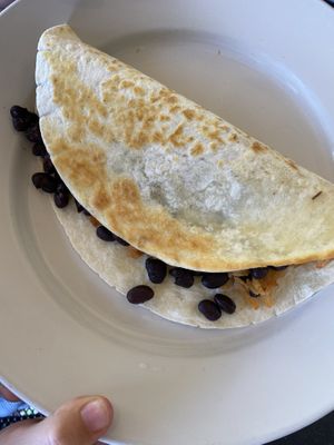Kids black bean and rice quesadilla   at Santo Coyote Mexican Food & Tequila Bar in North Little Rock