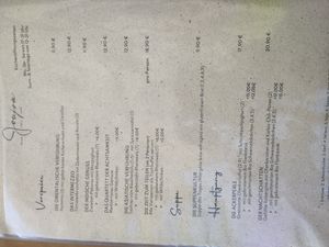 Abendkarte at Joujou Bistro in Bad Duerkheim