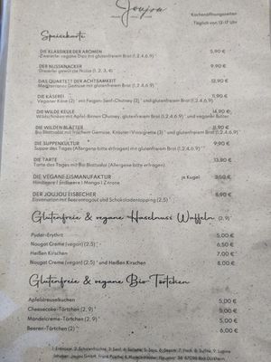 Mittagskarte at Joujou Bistro in Bad Duerkheim