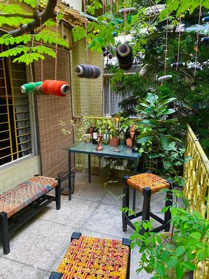 Outdoor seating  at Shanchayita in Dhaka