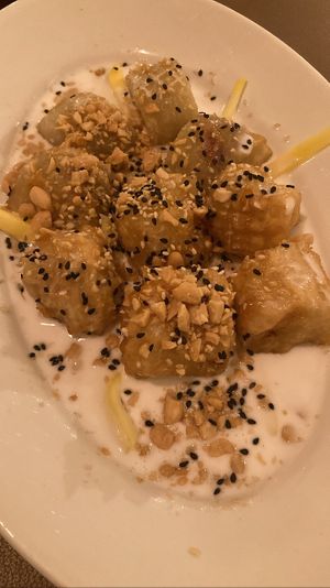 Sticky rice and baked banana  at Linh's in Kassel