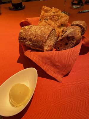 Vegan bread and vegan butter  at Wynn Hotel - Sinatra in Las Vegas