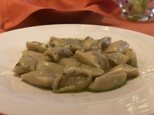 Agnolotti with Asparagus sauce    at Wynn Hotel - Sinatra in Las Vegas