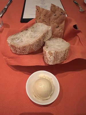 Vegan butter with the bread!!!!  at Wynn Hotel - Sinatra in Las Vegas