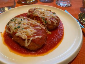 Gardein chick’n Parmigiana  at Wynn Hotel - Sinatra in Las Vegas