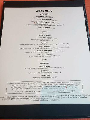 Menu -winter at Wynn Hotel - Sinatra in Las Vegas