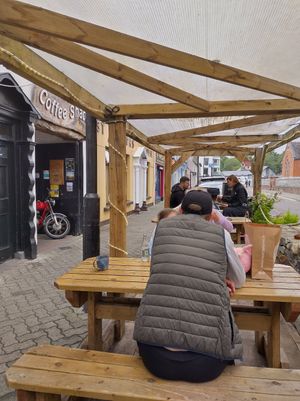 Exterior seating (no interior seating) at The Black Sheep Hostel & Coffee Shack in Killarney