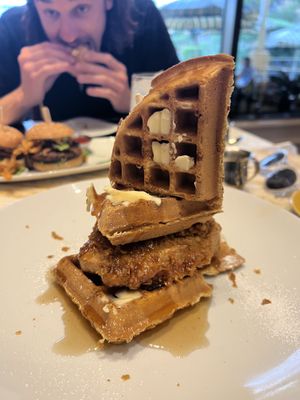 Chikn n’ waffles   at Wynn Hotel - Terrace Pointe Cafe in Las Vegas