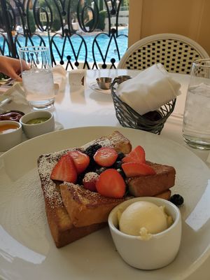 Vegan french toast! at Wynn Hotel - Terrace Pointe Cafe in Las Vegas
