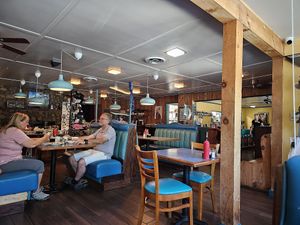 Classic Sierras diner atmosphere at Lucky Buck Cafe in Groveland
