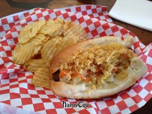The Colombian vegan hot dog at Simon's Hot Dogs in Sedona
