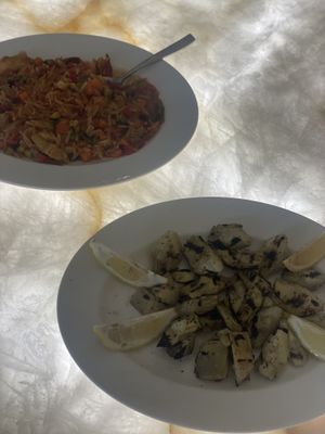 Vegan orzo and artichokes   at Meze Mediterraneo in Schaumburg