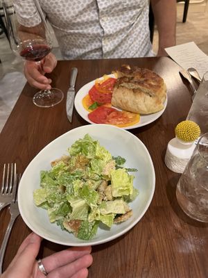 Caesar salad & foccacia  at Foglia in Bristol