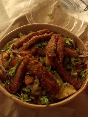 Avocado salad with delicious ribs at Wtf Plant? in Cape Town